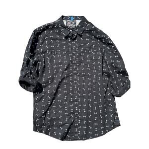 Drill, clothing company, NYC button up, casual shirt, black triangle pattern XL